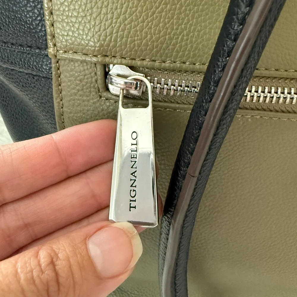 Tignanello Olive and Black Women's Tote Bag - Picture 3 of 9